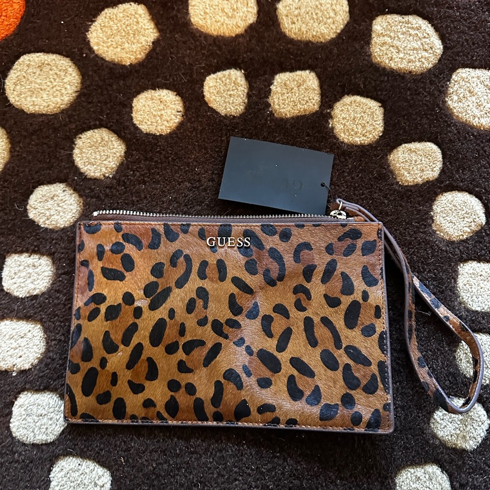 GUESS Leopard Print Wristlet
